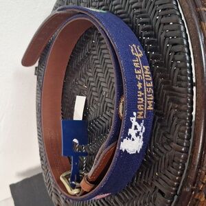 Smathers & Branson needlepoint belt size 38 Navy Seal Museum Rare NWT